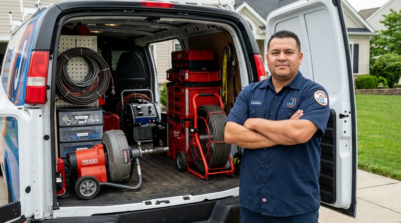 Professional drain cleaning equipment and Johns Plumbing LLC plumber in Social Circle