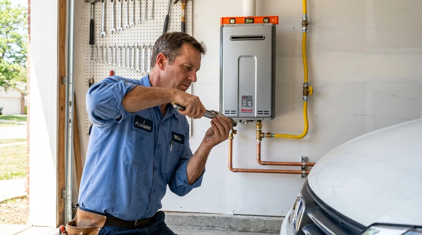 Tankless water heater installation by a Johns Plumbing LLC plumber in Social Circle